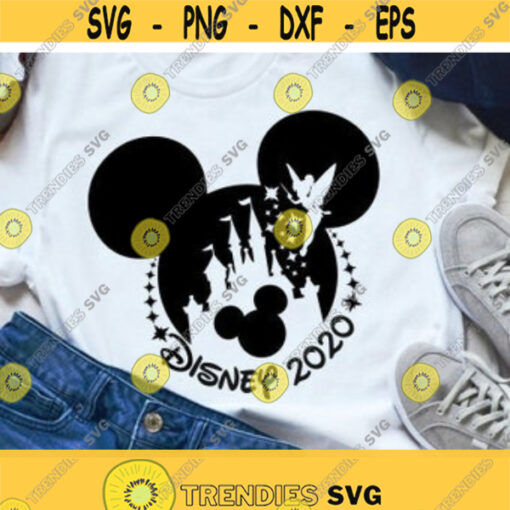 Disney castle Mickey mouse head silhouette Tinker bell Peter Pen trip to Disney 2020 for cricut and silhouette svg Design 16