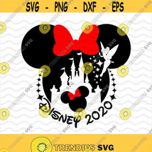 Disney castle Minnie mouse head silhouette Tinker bell Peter Pen trip to Disney 2020 for cricut and silhouette svg Design 42