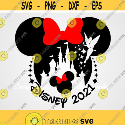 Disney castle Minnie mouse head silhouette Tinker bell Peter Pen trip to Disney 2021 for cricut and silhouette svg Design 163