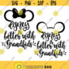 Disney is better with Grandkids svg files Disney silhouette ears Mickey and Minnie mouse Mickey and Minnie Mouse cricut silhouette Design 60