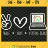 Distance Learning Boho Rainbow Peace Love Virtual Teach SVG PNG DXF EPS 1