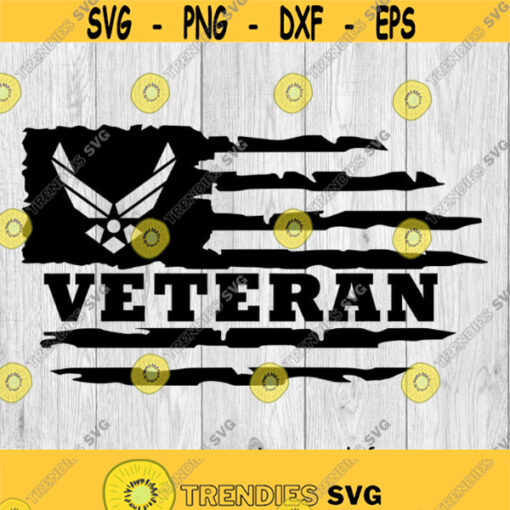 Distressed Air Force Veteran Flag svg png ai eps dxf DIGITAL FILES for Cricut CNC and other cut or print projects Design 162