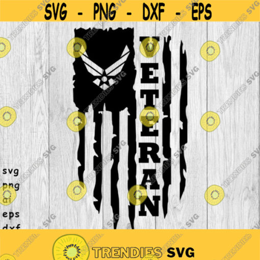 Distressed Air Force Veteran Vertical Flag svg png ai eps dxf DIGITAL FILES for Cricut CNC and other cut or print projects Design 233