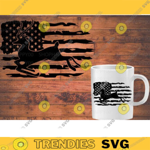 Distressed American Flag svg 4th of july svg fourth of july svg hunting svg deer svg distressed flag Cricut Silhouette cut file 693 copy