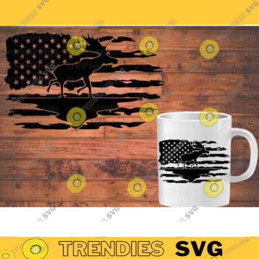 Distressed American Flag svg 4th of july svg fourth of july svg hunting svg deer svg distressed flag Cricut Silhouette cut file 697 copy