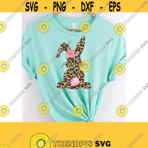 Distressed Easter Bunny PNG Easter Sublimation Leopard Print Bunny Clipart Easter PNG Design Easter Sublimation Clipart