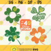 Distressed Four Leaf Clover SVG PNG Instant Download Cricut and Silhouette St. Patricks Day Design 386