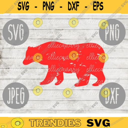 Distressed Grunge Bear Christmas Design svg png jpeg dxf Commercial Cut File Holiday SVG Baby Mama Papa 1419
