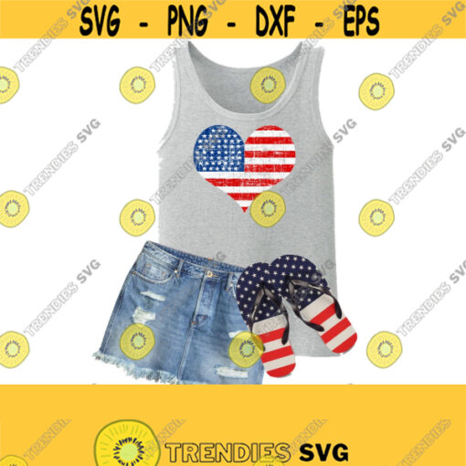 Distressed Heart Flag SVG Distressed 4th of July SVG Memorial Day Svg Patriotic Svg Dxf Eps Ai Jpeg Png and Pdf Cutting Files