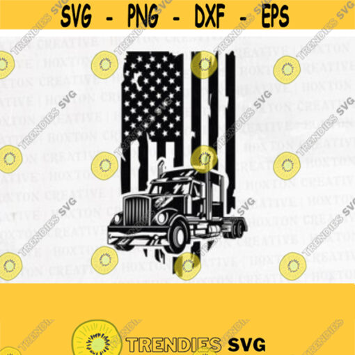 Distressed USA Flag Truck Svg File Truck Driver Svg Big Truck Svg Truck Svg Big Truck Svg Semi truck Driver Truck Driver ShirtDesign 25