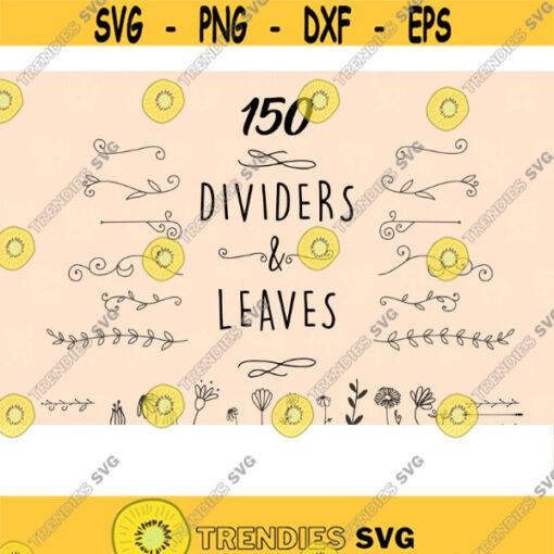 Divider svg Leaves SVG flourish svg Flourish Dividers svg text divider clipart divider svg file Text dividers Svg files for cricut