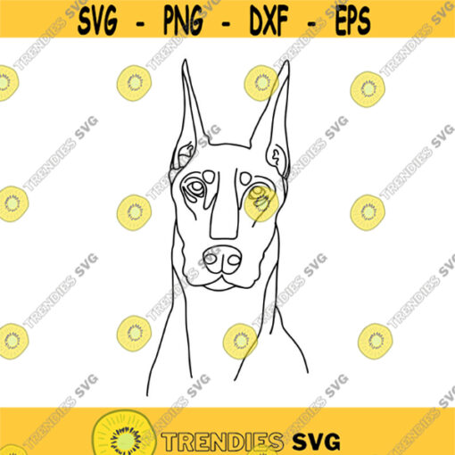 Doberman Line Drawing Decal Files cut files for cricut svg png dxf Design 268