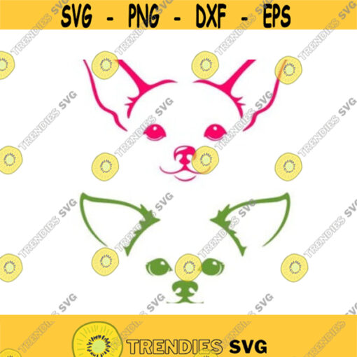 Dog Chihuahua Face Cute Cuttable Design SVG PNG DXF eps Designs Cameo File Silhouette Design 138
