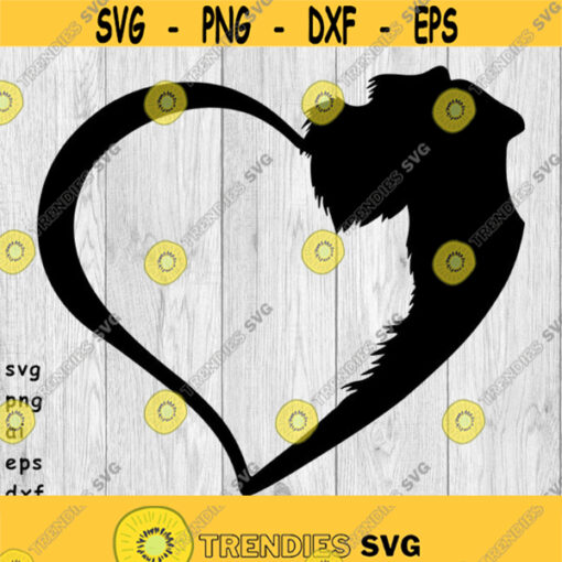 Dog Heart Schnauzer Heart svg png ai eps dxf DIGITAL FILES for Cricut CNC and other cut or print projects Design 157