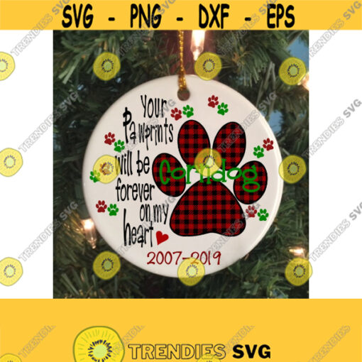 Dog Memorial SVG Dog Ornament SVG Dog Christmas SVG Buffalo Plaid Svg Pet Ornament Svg Dxf Ai Pdf Eps Png Jpeg Digital Cut Files