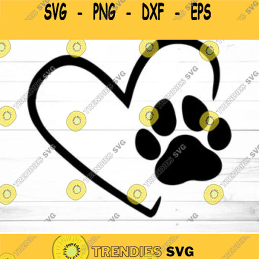 Dog Paw Heart Print SVG Dog Paw Print Svg Heart Svg dog paw Svg cut File Dog paw heart print svg paw print svg dog paw svg paw print