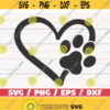 Dog Paw Heart SVG Cut File Cricut Commercial use Silhouette Dog Cat Mom SVG Paw Print SVG Design 835