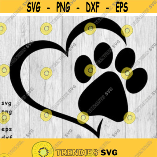 Dog Paw Heart svg png ai eps dxf DIGITAL FILES for Cricut CNC and other cut or print projects Design 72