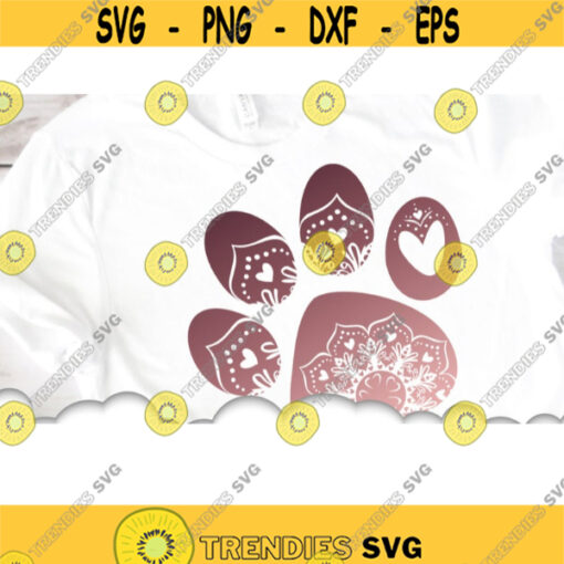 Dog Paw Mandala SVG Dog Mom SVG Mandala SVG Files For Cricut Pet Lovers Iron On Vinyl Decal Svg Dog Paw Clipart .jpg