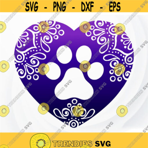 Dog Paw Mandala svg Love paw SVG Paw print Mandala Dog Mandala SVG Love dog paw SVG Pow Heart svg Paw print heart svg Dog Paw Clipart Design 45.jpg