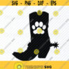 Dog Paw Print Cowboy Boot SVG Files For Cricut Western svg Clipart Dog Paw boots silhouette Files SVG Image Eps Png Dxf Stencil Clip Art Design 330