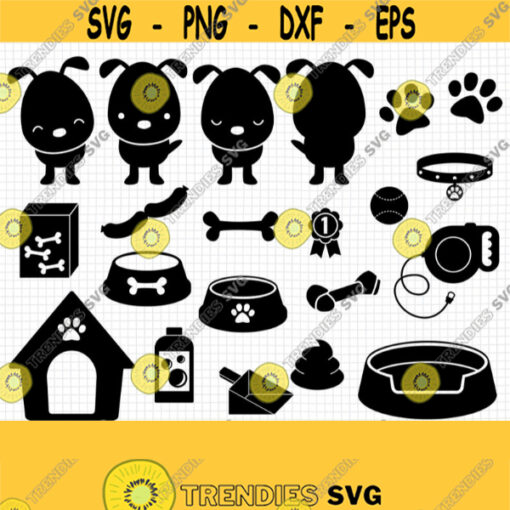 Dog SVG Bundle. Pet Care PNG Clipart. Vector Dog Paw Prints. Doggie Paws Bones Cut Files. Puppy Monograms. Doggy Instant Download dxf eps Design 719