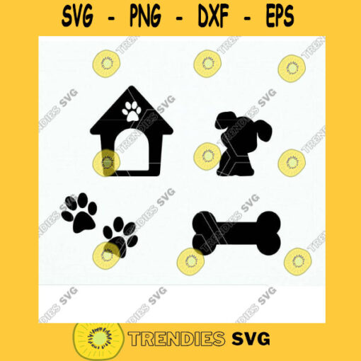 Dog SVG File. Dog Cut File. Dog Png. Dog Cricut. Dog Cameo File. Dog House Bone Paw Prints Svg. Dog Vector. Puppy Svg. Paw Monogram Svg