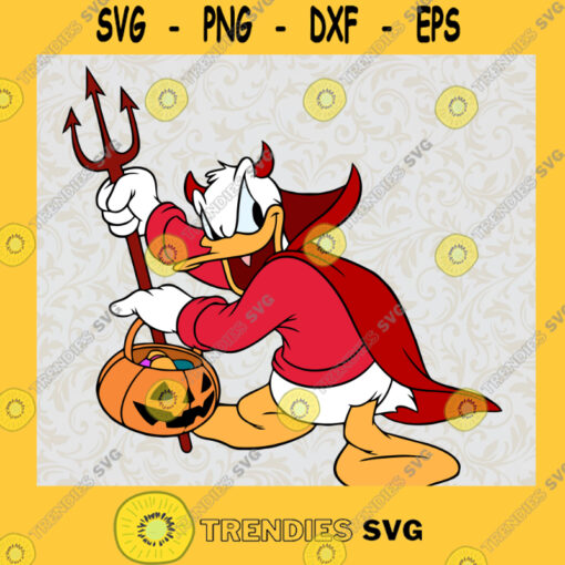 Donald Duck As a Devil Svg Eps Dxf and Png formats 3 Cliparts SVG Halloween SVG Digital Download