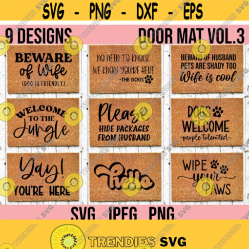 Doormat SVG Bundle Greetings Doormat svg png Cricut File Instant Download Funny Dog Lover Front Door Mat Design DIY Doormat svg Design 672