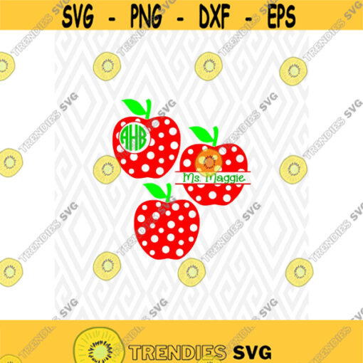 Dotted Apple Monogram Cuttable Design in SVG DXF PNG Ai Pdf Eps Design 149
