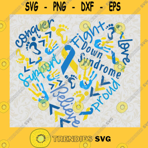 Down Syndrome Heart SVG Syndrome Awareness SVG Cancer SVG