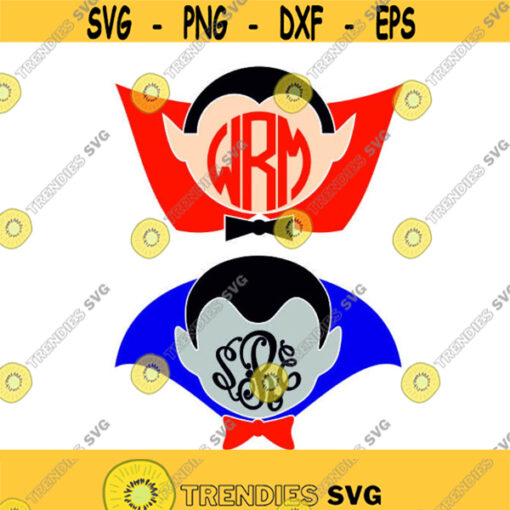 Dracula Monster Monogram Halloween Cuttable SVG PNG DXF eps Designs Cameo File Silhouette Design 1767