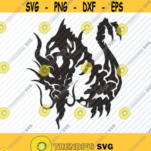 Dragon 5 Fantasy SVG files Silhouette Vector Images Clipart Cutting Files SVG Image For Cricut Black Dragon svg Eps Png Dxf Clip Art Design 218