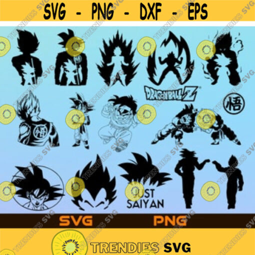 Dragon Ball Z Svg Png Vector Bundle DBZ Print Silhouette black and White Cut File for Cricut Design Space Digital Dovnload Design 38.jpg