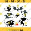 Dragon Pack Cuttable Design SVG PNG DXF eps Designs Cameo File Silhouette Design 581