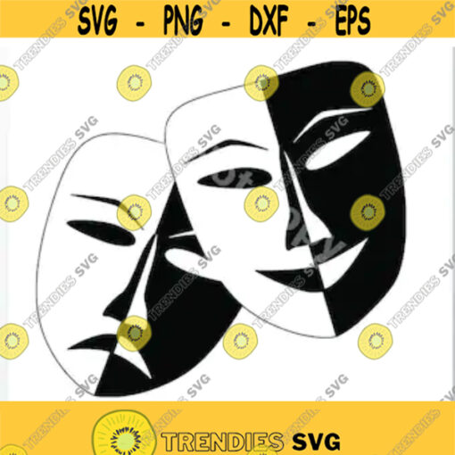 Drama Masks SVG Files Vector Images Clipart Masks for Vinyl Cutting Files SVG Image For Cricut Eps Png Dxf Stencil Clip Art Design 177