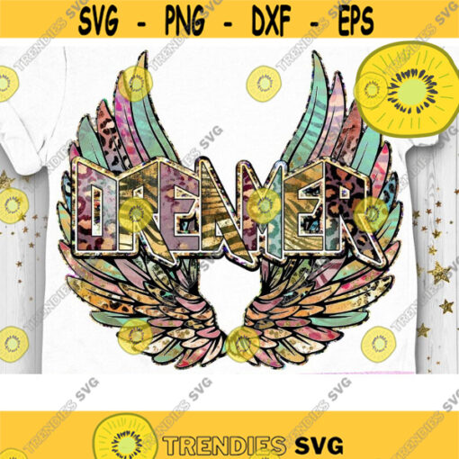 Dreamer Wings PNG Retro Sublimation Rock n Roll PNG Vintage Leopard PNG Wings Sublimation Rock Wings Dreamer Design 454 .jpg