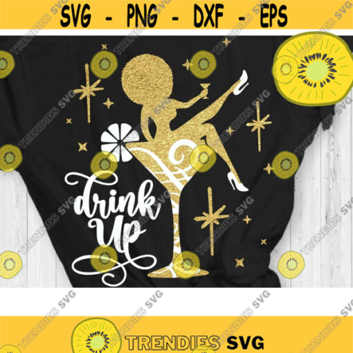 Drink Up Svg Drink Margarita Svg Drinking Wine Svg Afro Girl Svg Black Women Svg Glass Women Svg Cut File Svg Dxf Eps Png Design 759 .jpg