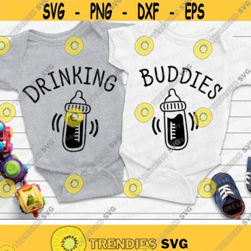 Drinking Buddies Svg Twins Svg Babies Cut Files Funny Quote Svg Dxf Eps Png Matching Shirts Svg Milk Bottles Clipart Silhouette Cricut Design 963 .jpg