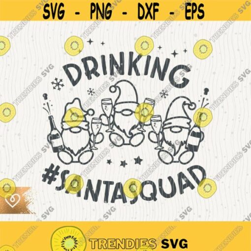 Drinking Santa Squad Svg Chrismas Santa Claus Png Prosecco Gnome Cut File for Cricut Instant Download Drinking Christmas Png Sparkling Xmas Design 626