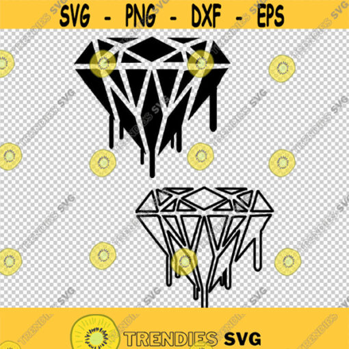 Dripping Diamond SVG PNG EPS File For Cricut Silhouette Cut Files Vector Digital File