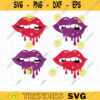 Dripping Lips SVG DXF Sexy Glossy Dripping Vampire Red Lips with Fangs Biting Bleeding Fashion Lips Lipstick svg dxf for Cricut Clipart copy