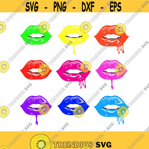 Dripping lips svg neon lips svg lips svg png dxf Cutting files Cricut Cute svg designs print bundle Design 610