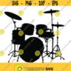 Drum Set Vector Images SVG Silhouette Clipart Cutting Files SVG Image For Cricut Music Silhouettes Eps Png Dxf Clip Art Design 116