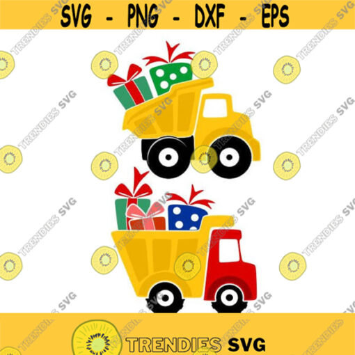 Dump Truck Christmas Kids Cuttable Design SVG PNG DXF eps Designs Cameo File Silhouette Design 677