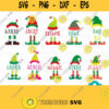 E l f Split Monogram Bundle Christmas Elves Svg E l f Cut Files for Cricut and Silhouette Christmas Tshirt Name Designs laser cut files 135