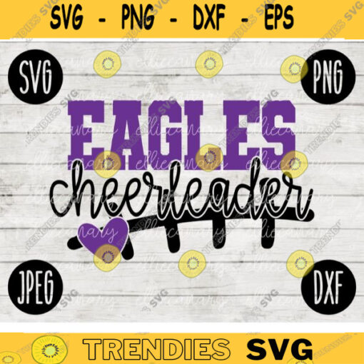 Eagles Cheerleader SVG Team Spirit Heart Sport png jpeg dxf Commercial Use Vinyl Cut File Mom Dad Fall School Pride Football Mom 1842