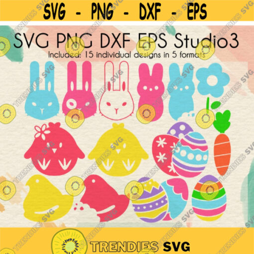 Easter Bundle Cut Files Easter Bunny Rabbit Design Easter Eggs SVG Baby Chicks SVG Digital Download svg dxf png eps studio3Design 76.jpg