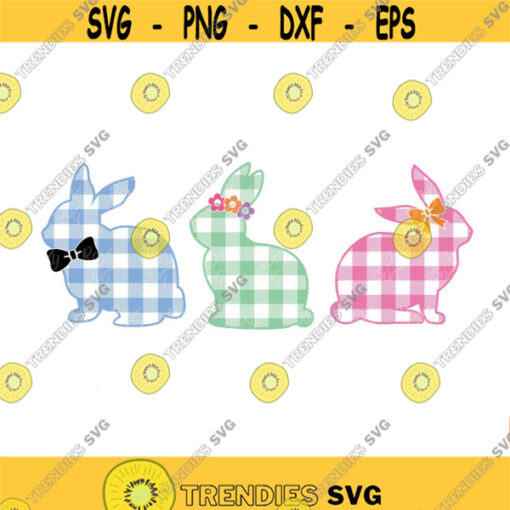 Easter Bunnies SVG Bundle Bunny SVG Easter Bunny SVG Plaid Bunny Svg Easter Clipart Svg Files for Cricut