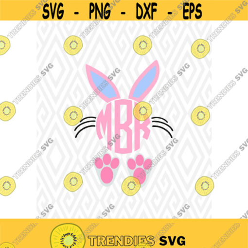 Easter Bunny Circle Monogram Frame Cuttable Design in SVG DXF PNG Ai Pdf Eps Design 46